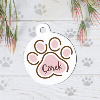 Pati Tasarımlı Kedi Köpek İsim Künyesi online tasarla
