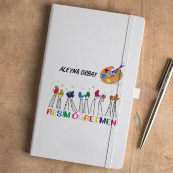 Resim Öğretmeni Tasarım Beyaz Defter Ajanda