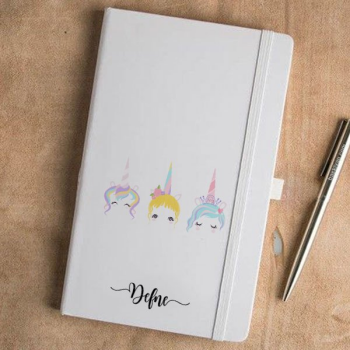 Unicorn Tasarımlı Beyaz Ajanda