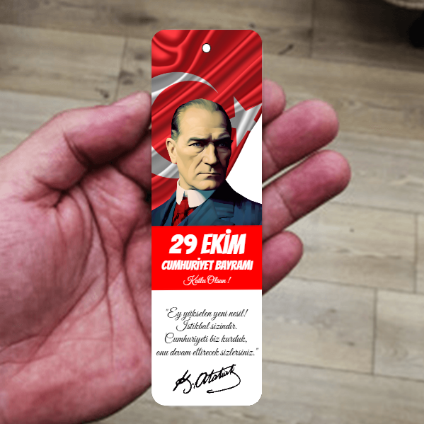 29 Ekim Tasarımlı Metal Kitap Ayracı