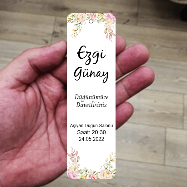 Düğün Davetiyesi Kitap Ayracı online tasarla