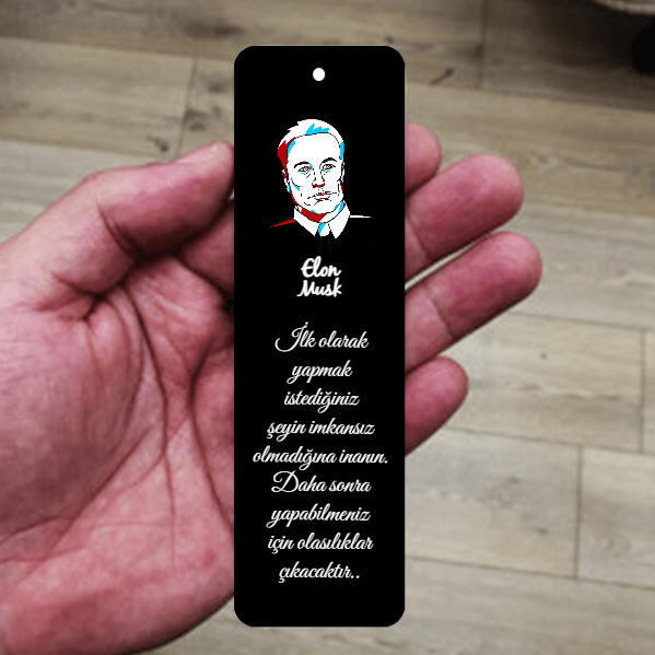 Elon Musk Tasarım Baskılı Metal Kitap Ayracı