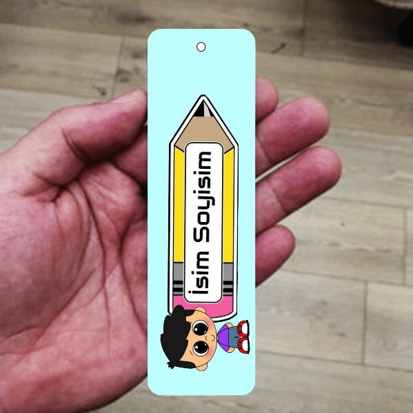 Erkek Çocuk Kalem Tasarımlı Metal Kitap Ayracı