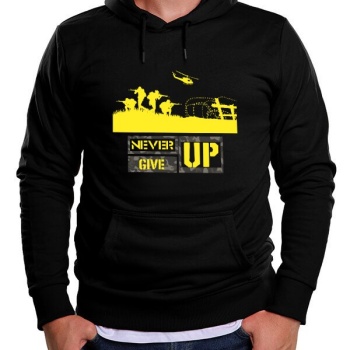 Never Give Up Baskılı Hoodie online tasarla