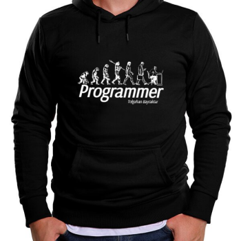 Yazılım Ve Program Tasarım Baskılı Siyah Sweatshirt
