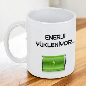 Enerji Yükleniyor Tasarımlı Kupa – Kendin Tasarla Baskılı Kupa tasarımı