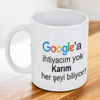 Google Tasarımlı Kendin Tasarla Baskılı Kupa online tasarla
