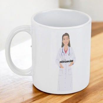 Kadın Doktor Baskılı Kupa Bardak online tasarla