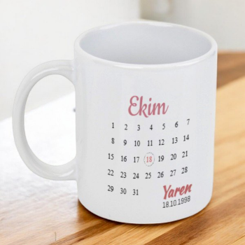 Kişiye Özel Doğumgünü Tasarım Beyaz Kupa