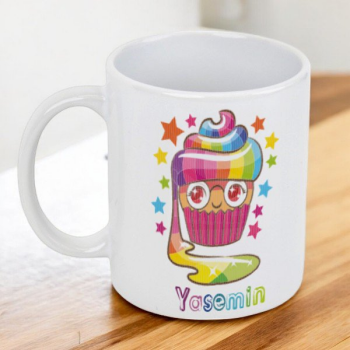 Renkli Cupcake Kendin Tasarla Kupa