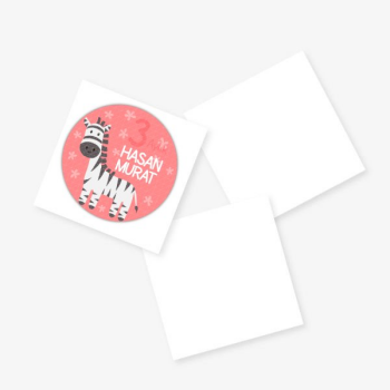 3 Aylık Baby Shower Kağıt Sticker (Yapışkanlı) online tasarla