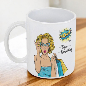 Alışveriş Çantalı Pop Art Tasarımlı Kupa