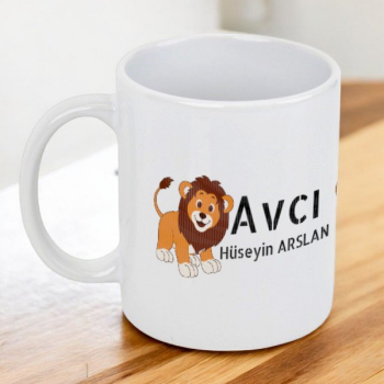Avcı Aslan Tasarımlı Baskılı Kupa