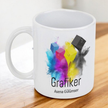 Cmyk Renk Temalı Grafiker Kupa Bardak 2