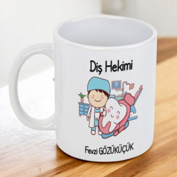 Diş Doktoru Tasarımlı Kişiye Özel Kupa