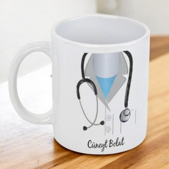 Doktor Temalı Beyaz Kupa