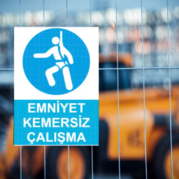 Emniyet Kemersiz Çalışma Etiketi online tasarla