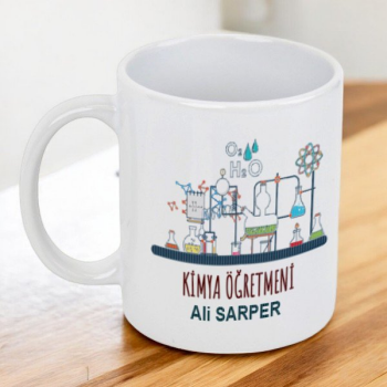 Kimya Öğretmeni Tasarımlı Beyaz Kupa Bardak