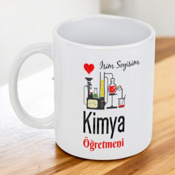 Kimya Öğretmenine Baskılı Beyaz Kupa Bardak