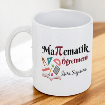 Kişiye Özel Matematik Öğretmeni Temalı Beyaz Kupa Bardak