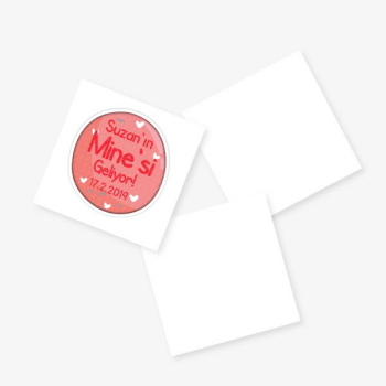 Kız Çocuğu – Baby Shower Kağıt Sticker Kare(Yapışkanlı) tasarımı