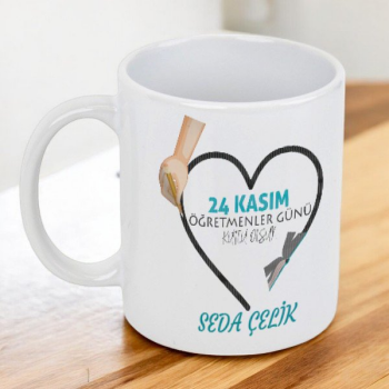 Öğretmenler Günü Tasarımlı Beyaz Kupa