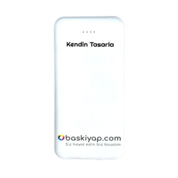 Kişiye Özel Beyaz Powerbank 10.000 Mah 2X Usb Çıkışlı 1 Type-C Ve 1 Micro Girişli Kendin Tasarla | 15231 online tasarla