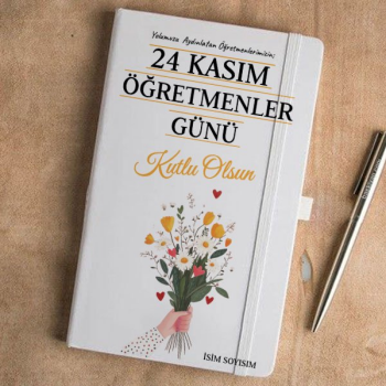 24 Kasım Öğretmenler Günü Tasarımlı Tarihsiz Beyaz Ajanda – Tarihsiz Beyaz Ajanda / Defter 13X21Cm tasarımı