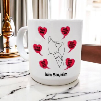 Anne Sözleri Tasarımlı Kupa - Kırmızı online tasarla