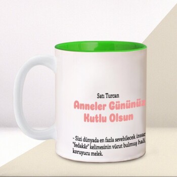 Kişiye Özel Baskılı İçi Yeşil Kupa