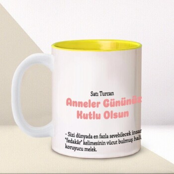 Kişiye Özel Baskılı İçi Sarı Kupa