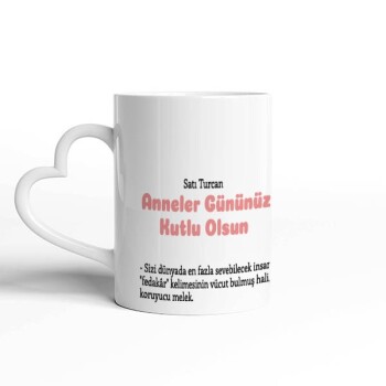 Kişiye Özel Kalpli Beyaz Kupa Bardak