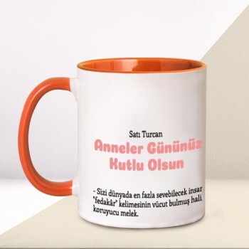 Kişiye Özel Baskılı Turuncu Kupa Bardak