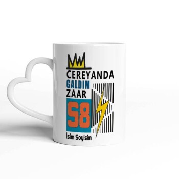 Kişiye Özel Kalpli Beyaz Kupa Bardak