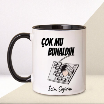 Delete Tasarım Baskılı Siyah Kupa – Kişiye Özel Baskılı Siyah Kulplu Kupa Bardak tasarımı