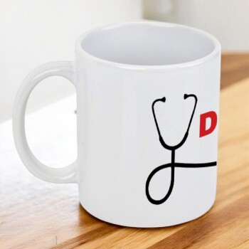 Doktor Yazılı Tıp Bayramına Özel Baskılı Siyah Kupa online tasarla