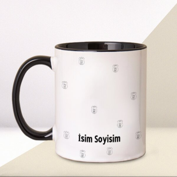 Güvenlik Tasarımlı Siyah Kulplu Kupa Bardak – Kişiye Özel Baskılı Siyah Kulplu Kupa Bardak tasarımı