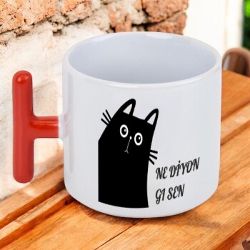 Kedi Tasarımlı Baskılı T Fincan online tasarla
