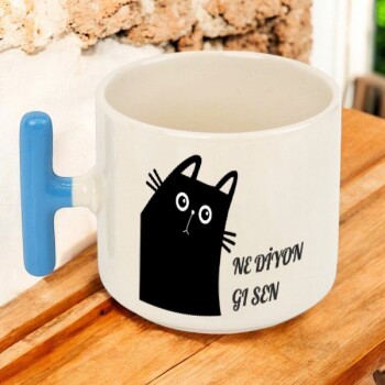 Kedi Tasarımlı Baskılı T Fincan online tasarla