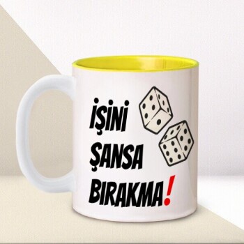Kişiye Özel Baskılı İçi Sarı Kupa