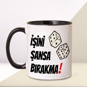 Kişiye Özel Baskılı Siyah Kulplu Kupa Bardak