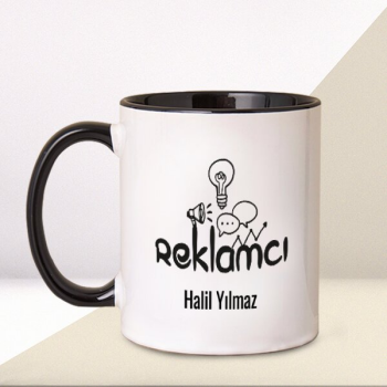 Reklamcı Tasarım Baskılı Siyah Kupa Bardak – Kişiye Özel Baskılı Siyah Kulplu Kupa Bardak tasarımı