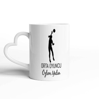 Kişiye Özel Kalpli Beyaz Kupa Bardak