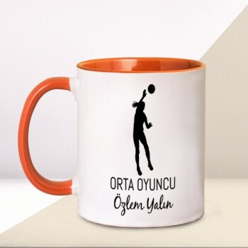 Kişiye Özel Baskılı Turuncu Kupa Bardak