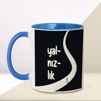 Kişiye Özel Baskılı Mavi Kupa