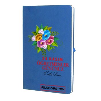 Tarihsiz Çizgili Mavi Ajanda/Defter 13X21Cm