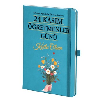 24 Kasım Öğretmenler Günü Tasarımlı Tarihsiz Beyaz Ajanda online tasarla