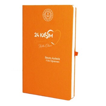 Tarihsiz Çizgili Turuncu Ajanda/Defter 13X21Cm