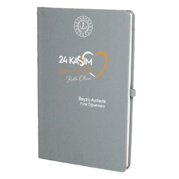 Tarihsiz Çizgili Gri Ajanda/Defter 13X21Cm
