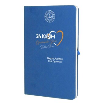 Tarihsiz Çizgili Mavi Ajanda/Defter 13X21Cm